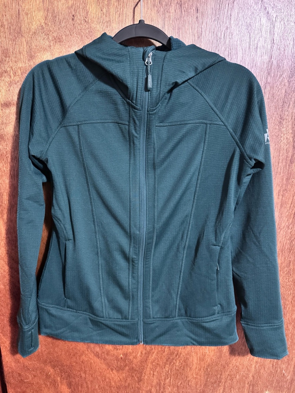 NWOT Eddie Bauer Women’s High Route Grid Fleece Full Zip Hoodie in Size Small